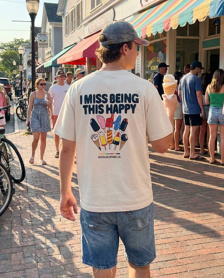 Camiseta I miss being this happy en la playa